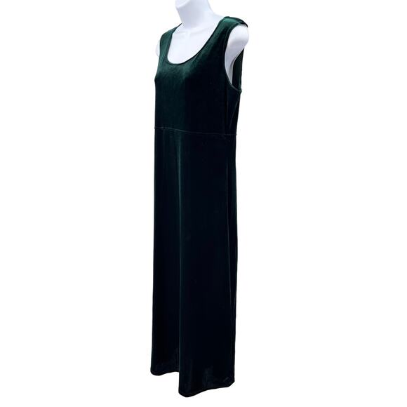 Rabbit Rabbit Rabbit Designs 90s VTG Green Velvet Formal Maxi Dress Womens 12 - Picture 3 of 11